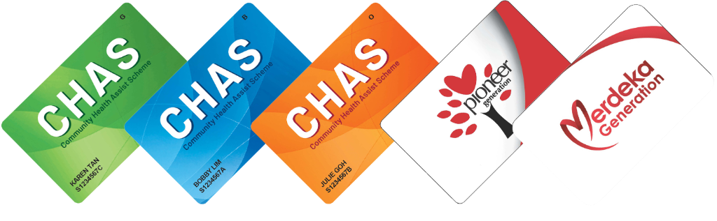 Overview of Singapore CHAS Card tiers including Pioneer Generation, Merdeka Generation, Blue, Orange, and Green