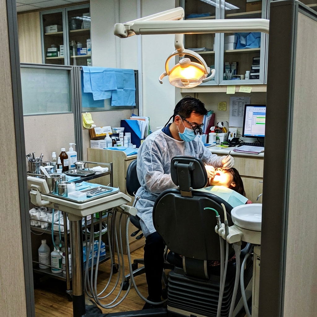Clinical close-up of dental implant surgery at United Dental Surgery